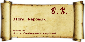 Blond Nepomuk névjegykártya